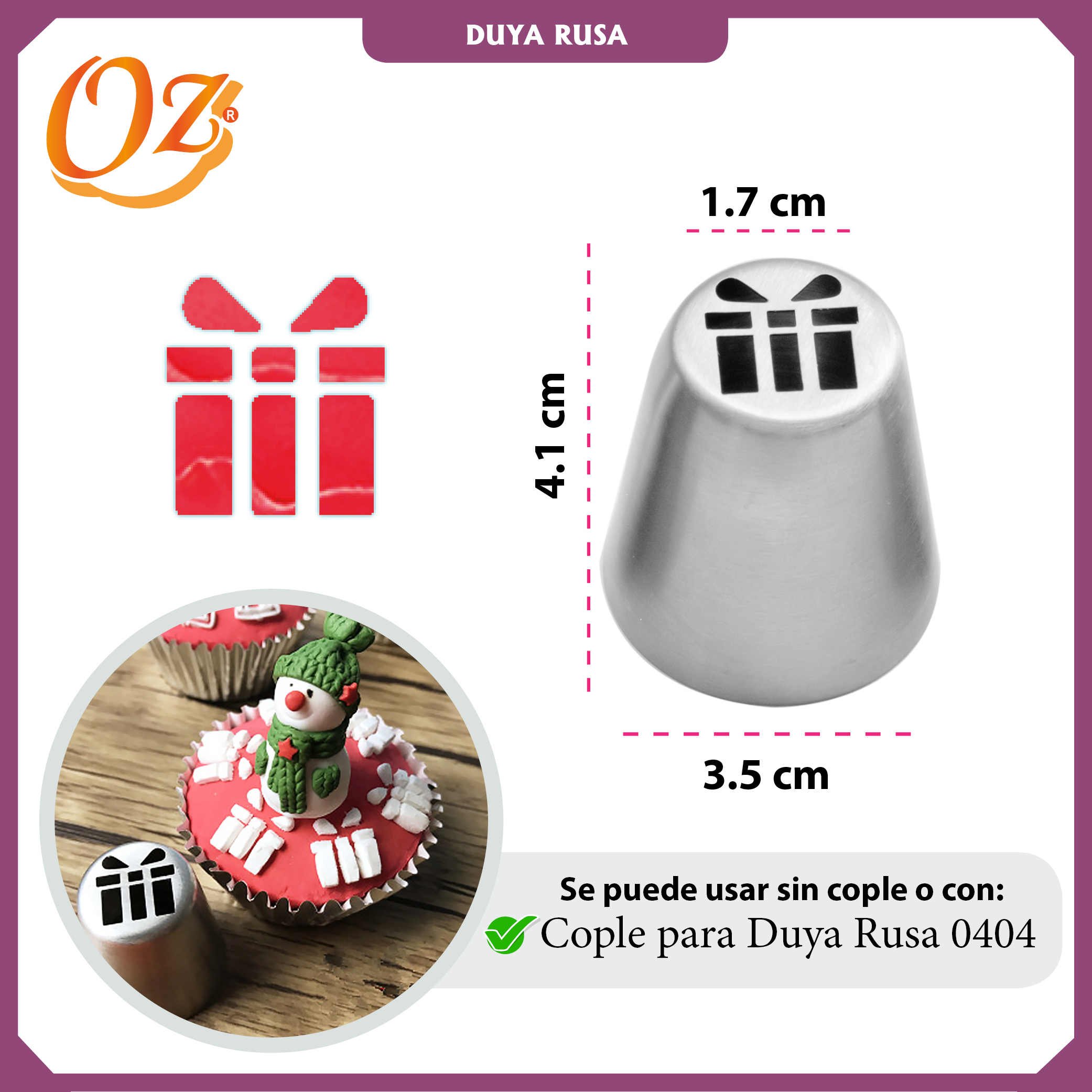 Boquilla de repostería - Duya de regalo navidad 242-06 - Imagen 2