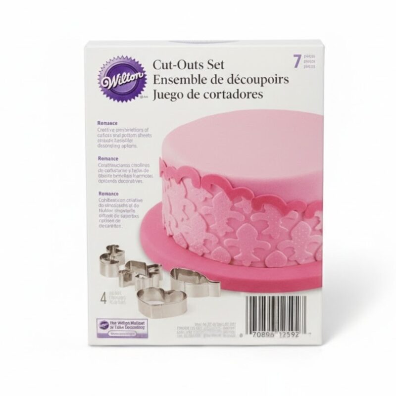 Set de 7 cortadores de metal para fondant Rom?ntico Wilton 417-2592