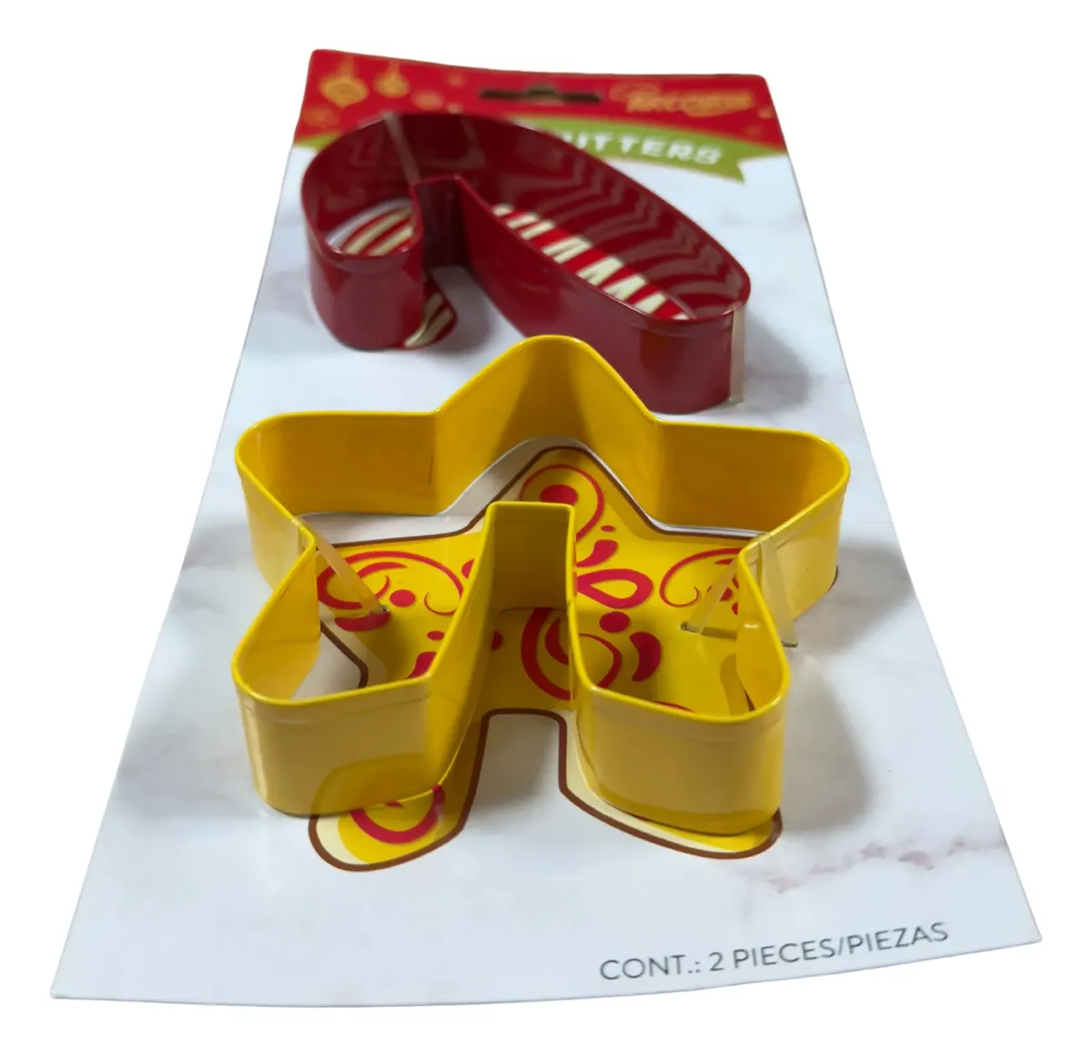 Set de 2 cort. para taza baston y estrella 3D acero inox. (200828) - Imagen 2