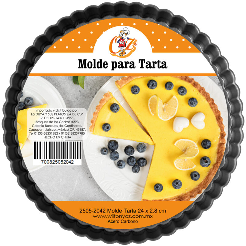 Molde Tarta NO Desmontable 24 x 2.8 cm Acero al Carbono 2505-2042