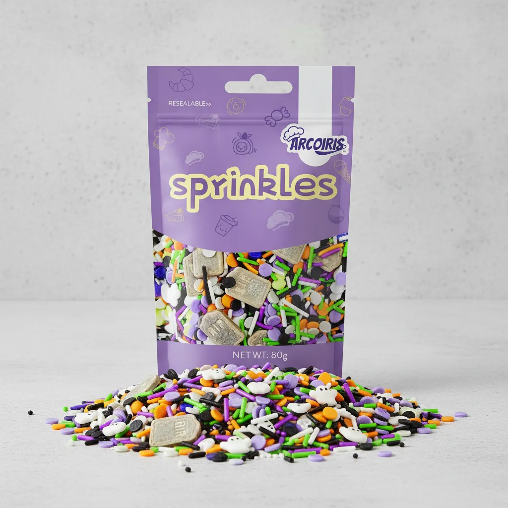 Sprinkles Mix Violeta con Lapida 80 g Marca Arcoiris. (900568) - Imagen 6