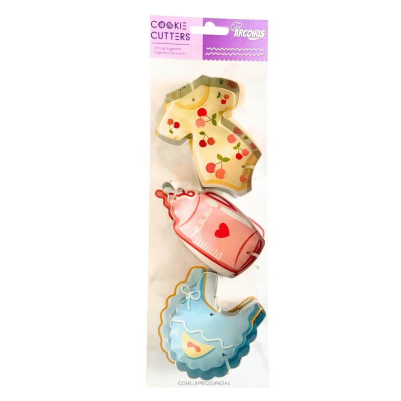 Set De 3 Cortadores Pa?alero, Biberon Y Babero Arcoiris 501808