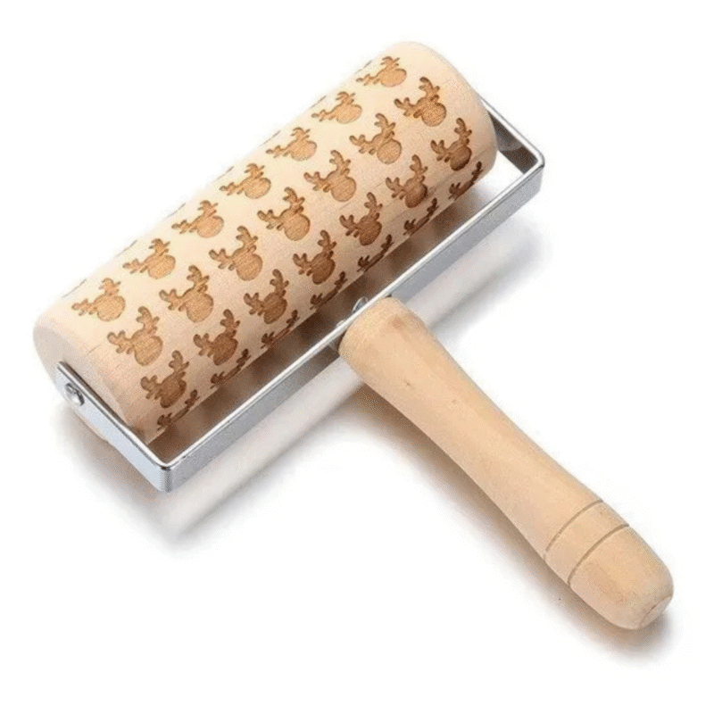 Rodillo Madera Reno Navidad 1812-1090