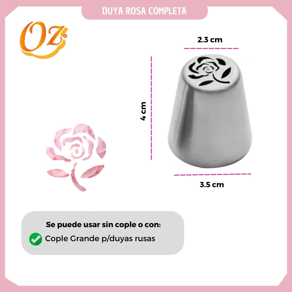 Boquilla de repostería - Duya rosa completa 242-002 - Imagen 2