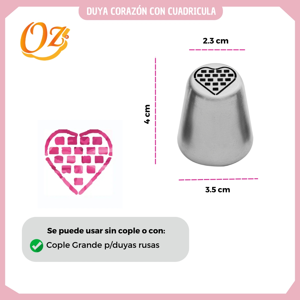 Boquilla de repostería - Duya corazón con cuadricula 242-003 - Imagen 2