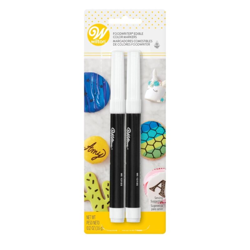 Marcadores comestible wilton negro punta fina y gruesa (609-11929