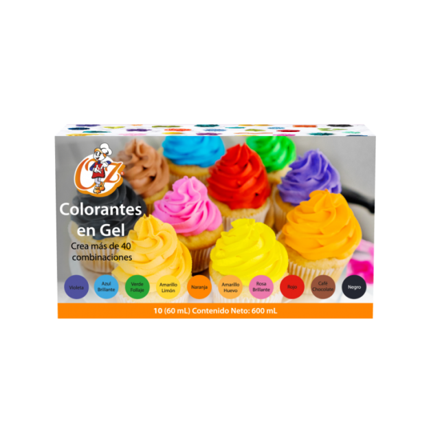 Set de 10 colorantes en Gel  60 ml (1216-32)