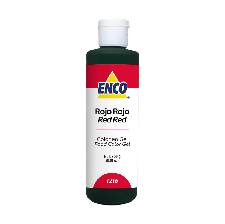 Colorante Enco Comestible Rojo Rojo en Gel 250gr.  (1216)