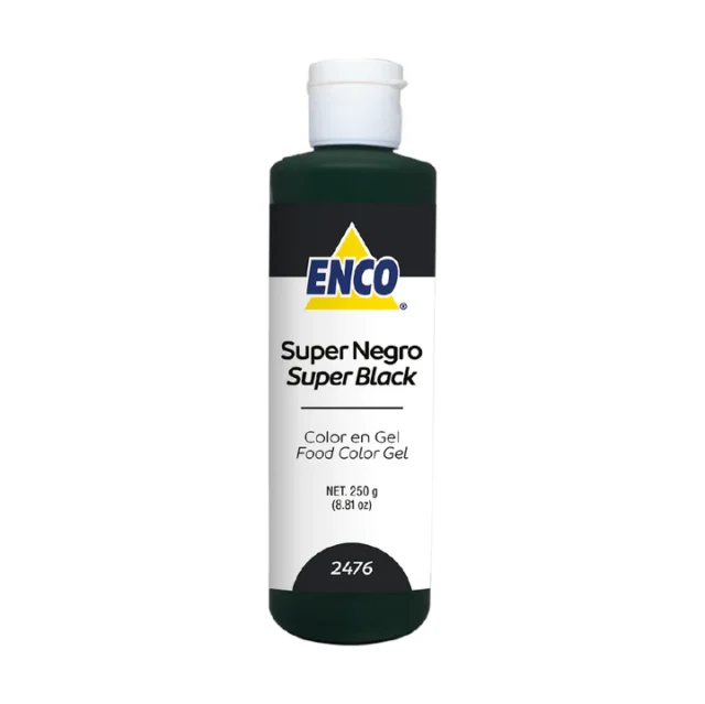 Color Comestible Super Negro en Gel 250 g Marca Enco (2476)